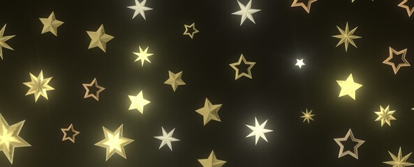 Cosmic Christmas Showers: Dynamic 3D Illustration of Descending Celestial Showers for the Holidays