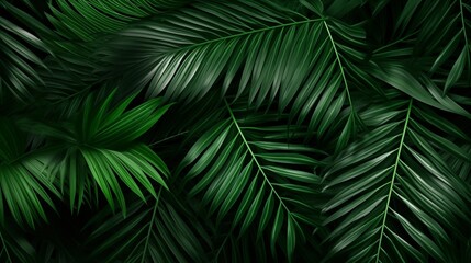 Palm leaves background.