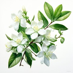 A jasmine isolated on white background.