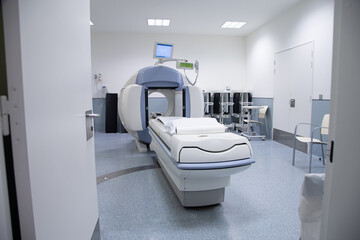 Medical CT or MRI or PET Scan Standing in the Modern Hospital Laboratory. CT Scanner, Pet Scanner...