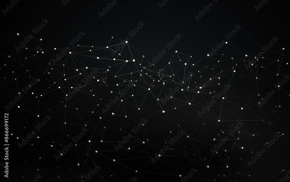 Aufkleber abstract background of a complex network structure connecting points and lines. concept of technolog