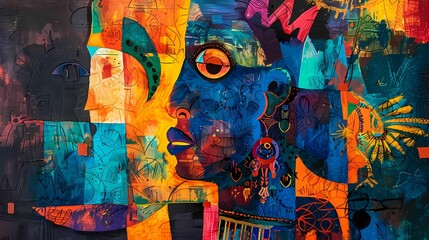 Obraz premium Abstract background colorful abstract painting representing Indian culture, Generative AI illustrations. 