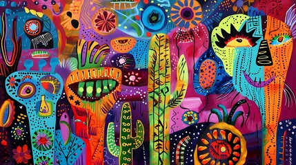 Fototapeta premium Abstract background colorful abstract painting representing Indian culture, Generative AI illustrations. 