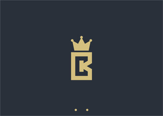 letter c with crown logo design vector silhouette illustration