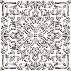 Black and white seamless pattern with arabesques  in a retro style. Vector illustration