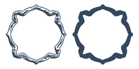 Frames in the old style.  Retro Hand-drawn illustration.