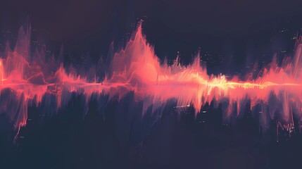 Abstract bckground contemporary art, perfect horizontal waveform snapshot of techno music DAW track, tropical color theme, Generative AI illustrations. 