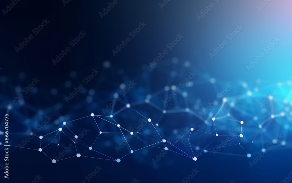 Aufkleber abstract blue background with connecting dots and lines. network connection structure. science, tech
