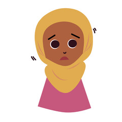 Hijab girl scared face