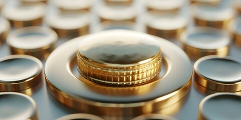 Golden 3D button with elegant metallic texture for web design. Concept Web Design, 3D Buttons, Metallic Texture, Golden, Elegant