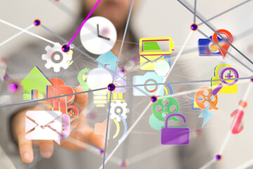 Technology background. Big data concept. Binary  - 3d