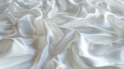 Obraz premium Flowing White Silk Fabric Background