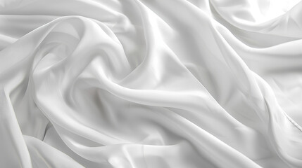 Flowing White Silk Fabric Background