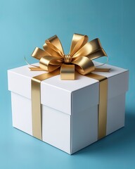 gift box white color with golden ribbon. birthday gifts. wedding gifts. gifts for kids. party gifts. gift exchange. wallpaper.