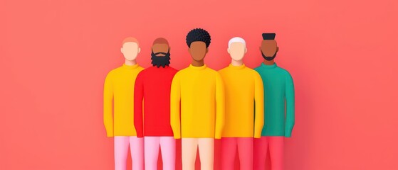 A conceptual illustration of diversity with colorful, interconnected figures, ideal for a banner promoting inclusion with space for copy