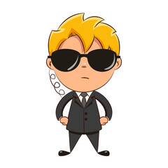 Bodyguard kid hands on hips