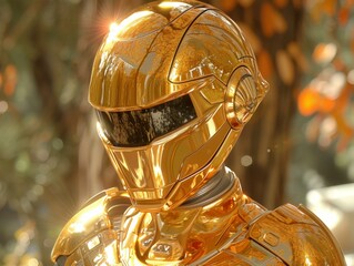 Robotic Armor, Golden Suit, Sci-Fi, Futuristic, High Tech