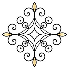 black and white floral ornament