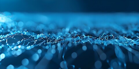 Abstract blue digital design with lines representing technology and data connectivity aesthetics. Concept Technology, Data Connectivity, Abstract Design, Blue Theme, Digital Art