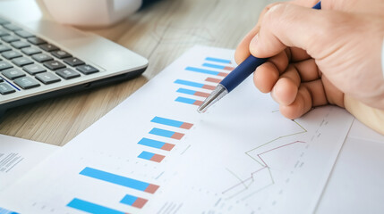 Person analyzing data, Business and financial data analytics