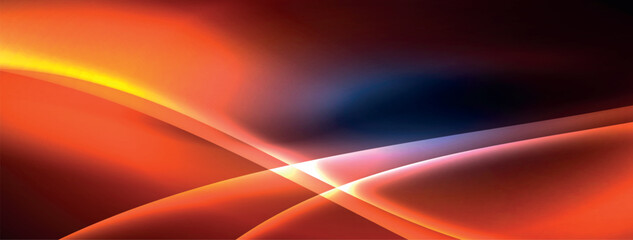 Neon light glowing waves and lines background set for wallpaper, business card, cover, poster, banner, brochure, header, website