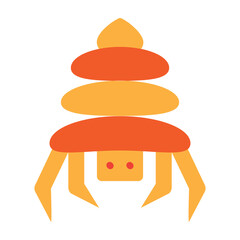 Hermit Crab Vector Flat Icon Design