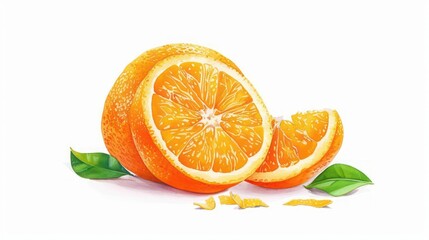 A vibrant watercolor depiction of a tangelo with its bright orange peel, isolated on a clean white background