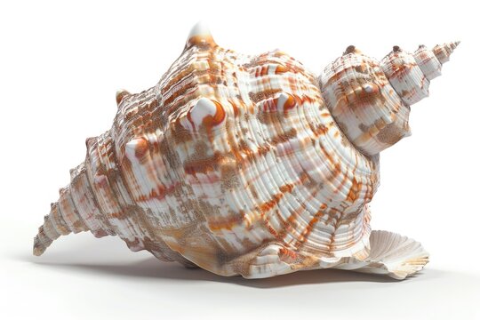A detailed view of a shell on a white surface, ideal for use in scientific or educational contexts