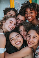 Obraz premium Young women showing affection and support through physical touch