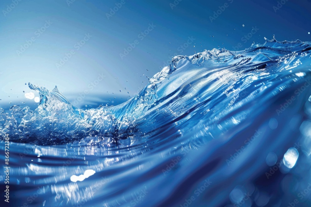 Poster A detailed view of an ocean wave's surface, ideal for use in travel or nature-related contexts