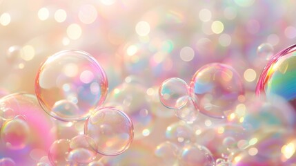 An abstract pattern of soap bubbles on a white background