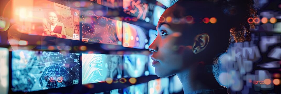 Digital community engagement scene with a content creator 