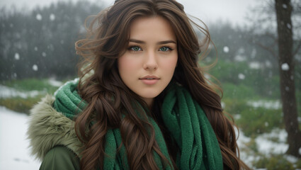 portrait of a woman in winter