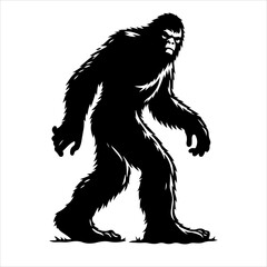 Bigfoot silhouette vector. Bigfoot silhouette isolated on a white background. Bigfoot silhouette t-shirt design Vector illustration.