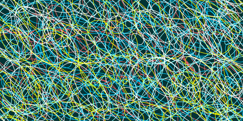 Colored tangled pattern. Abstract chaotic texture. Background with lines and waves. Art creation