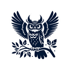 vector Owl silhouette design illustration template