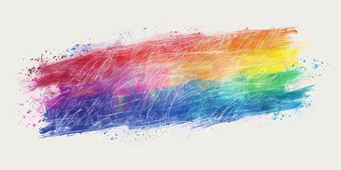flat crayon-colored sketch representing Pride (LGBTQ), white background, 