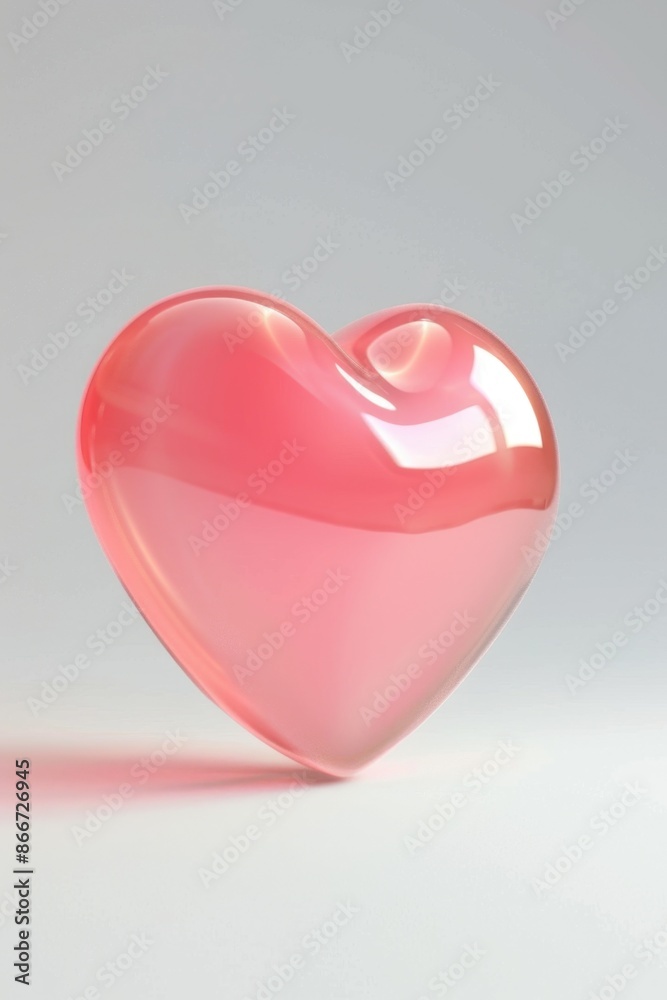 Sticker A pink heart shaped object on a white surface