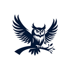 vector Owl silhouette design illustration template
