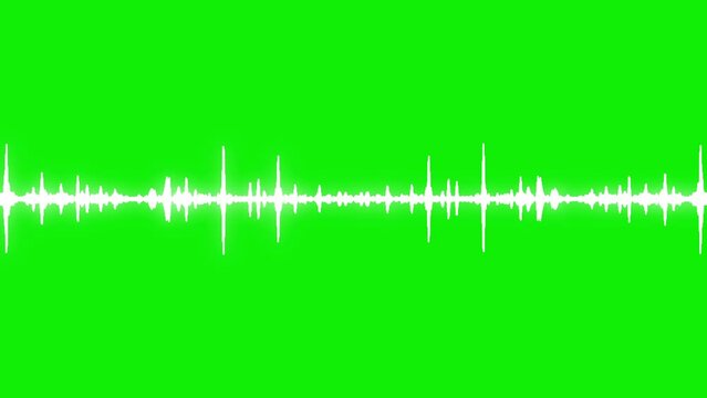4k abstract music sound wave or audio wavefrom isolated on green screen background.Line digital minimalist voice and symbol technology.