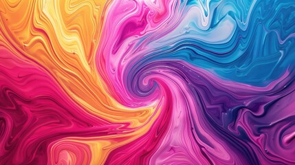 Obraz premium Bold swirls: Vibrant modern abstract art created with a unique liquid swirl painting technique, showcasing dynamic colors and movement