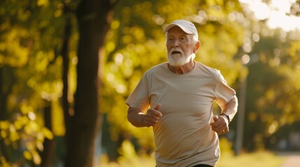 Elderly man jogging