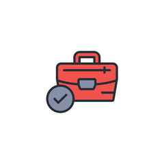 briefcase work icon. vector.Editable stroke.linear style sign for use web design,logo.Symbol illustration.