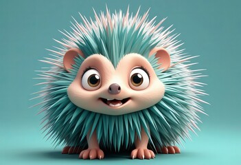 Cute Porcupine animal cartoon 3D illustration