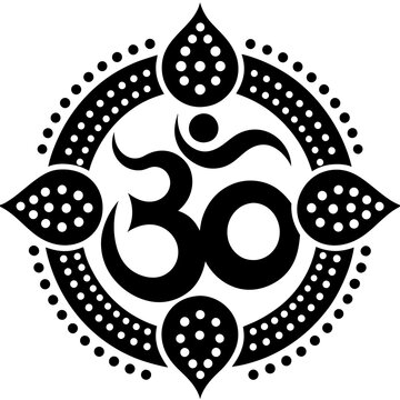 black om symbol mandala design clip art preview