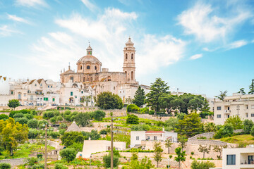 Obraz premium Locorotondo white town skyline, Brindisi, Apulia Italy. Europe.
