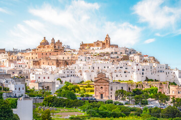 Ostuni white town skyline, Brindisi, Apulia Italy. Europe.