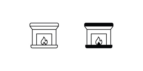Fototapeta premium fireplace icon with white background vector stock illustration