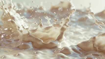 A white splash of milk on the surface of calm water, great for food or health related content