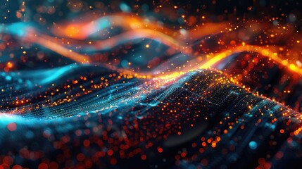 Obraz premium A computer-generated image of a wave of light